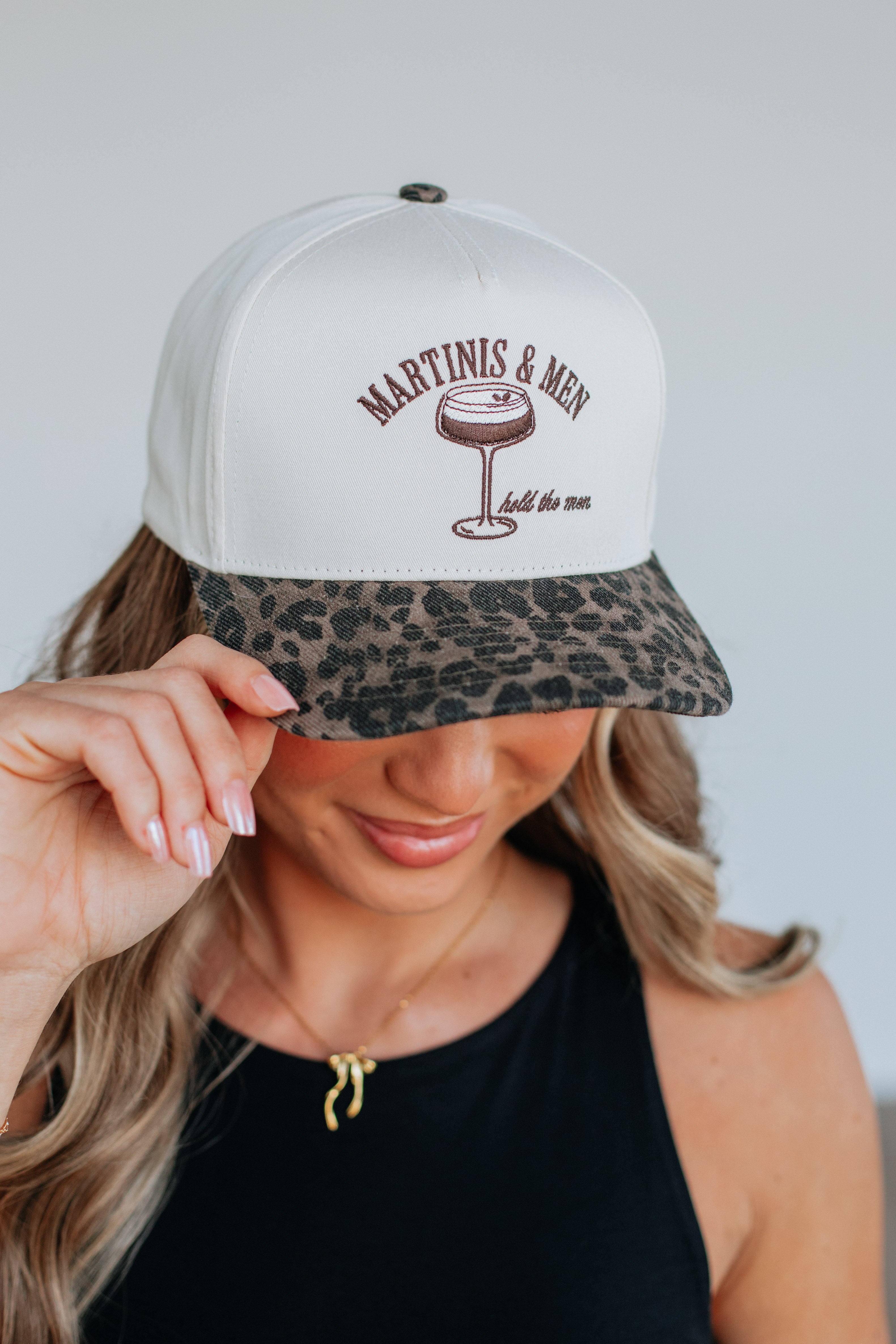 Martinis & Men Trucker Hat - Leopard Mix