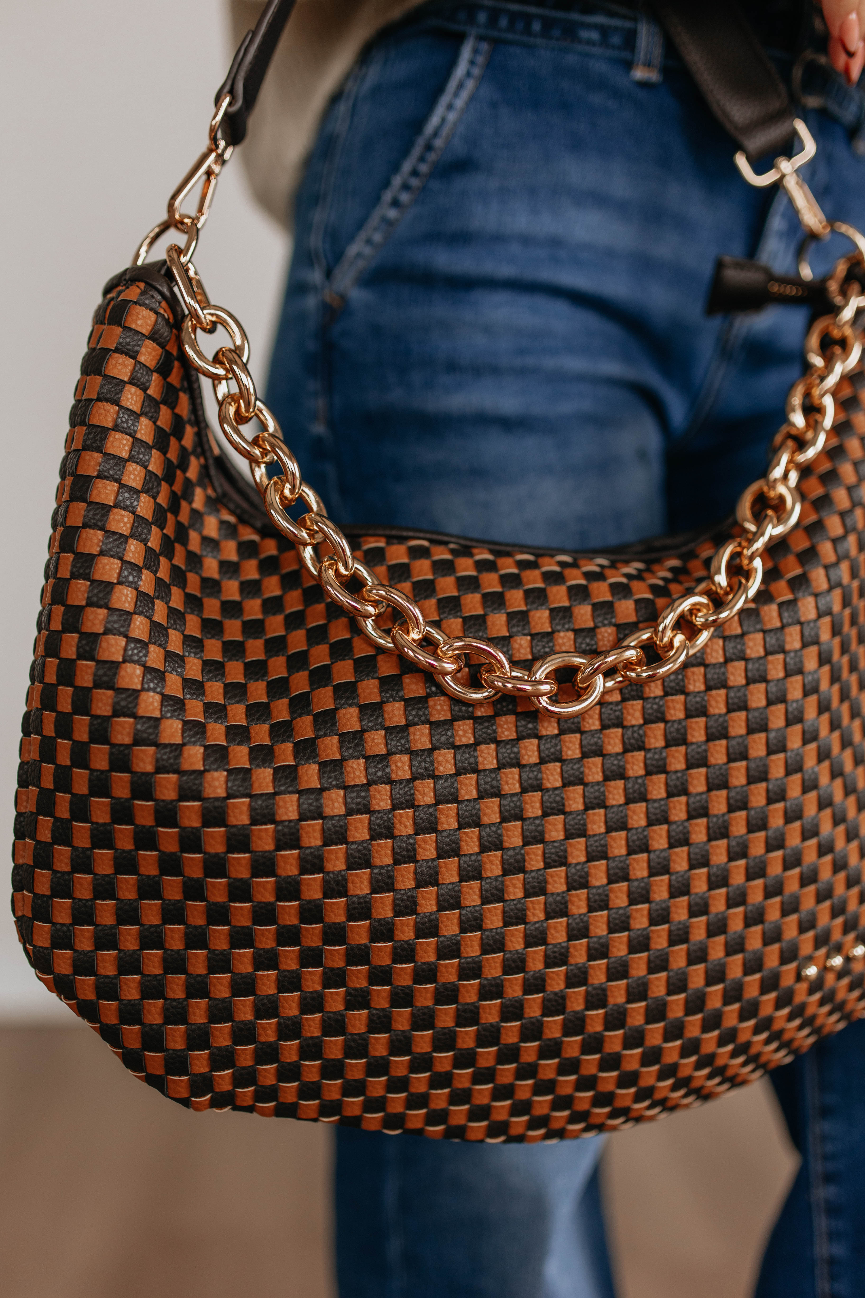Christy Checkered Shoulder Bag